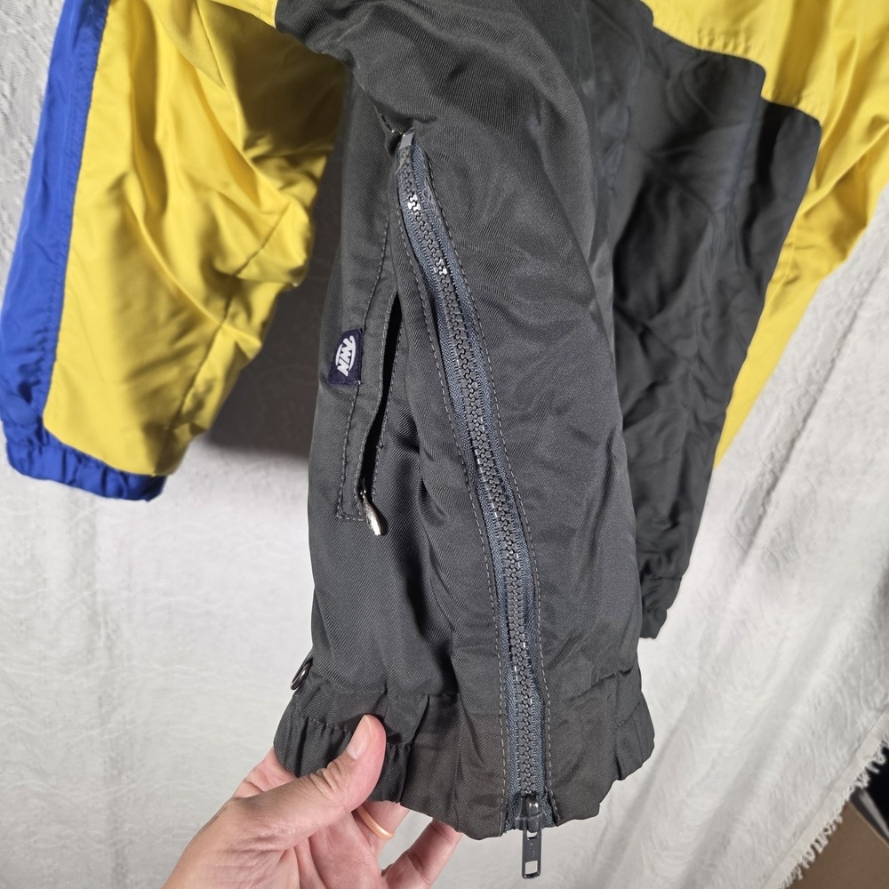 TWN Anorak Pullover‎ Jacket Mens Sm Yellow Blue Colorblock Vintage 90s Gorpcore - Picture 9 of 13